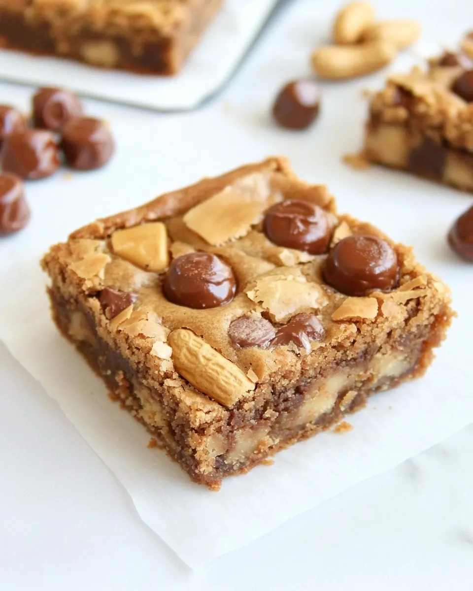 Easy Peanut Butter Rolo Blondies recipe photo