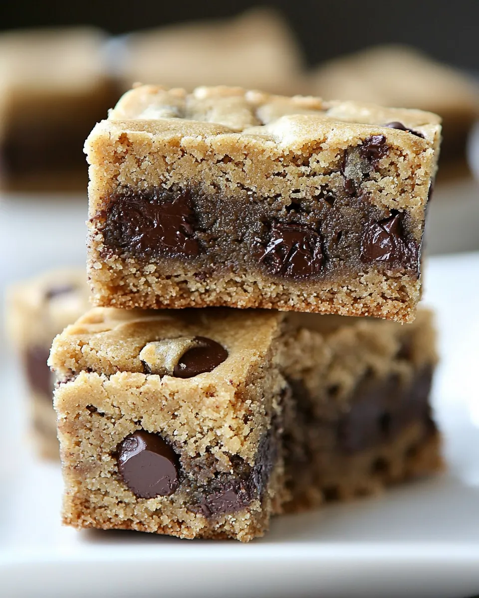 Easy Peanut Butter Stuffed Chocolate Chip Cookie Bars recipe photo