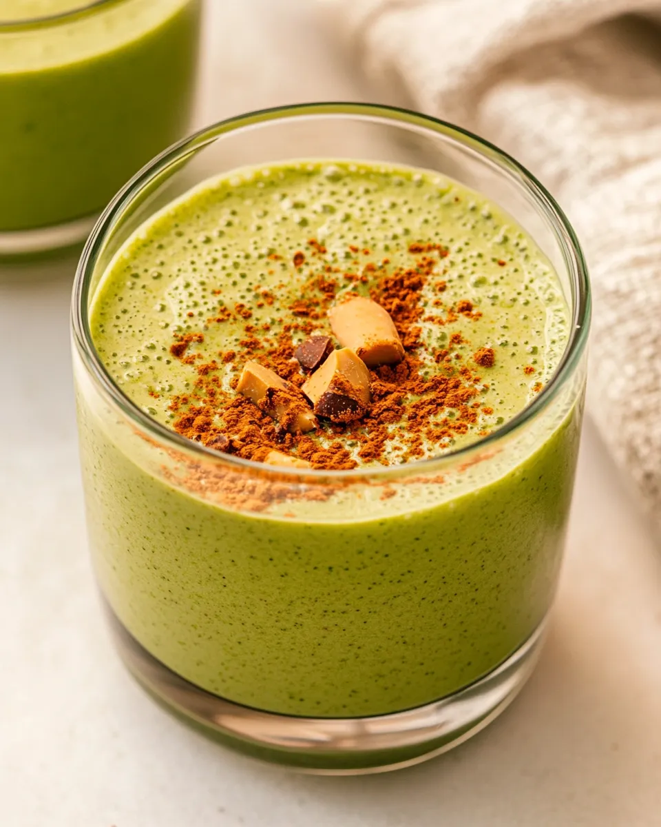 Delicious Peanut Butter Vanilla Green Smoothie image
