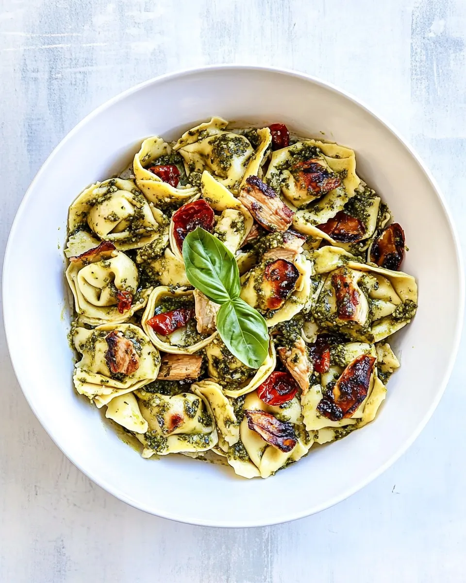 Quick Pesto Chicken Tortellini shot