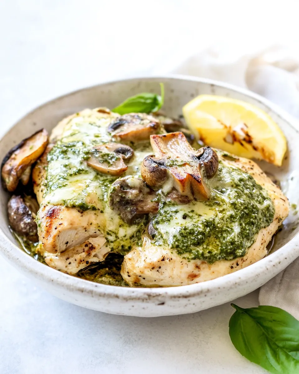 Quick Pesto Mushroom Chicken recipe photo