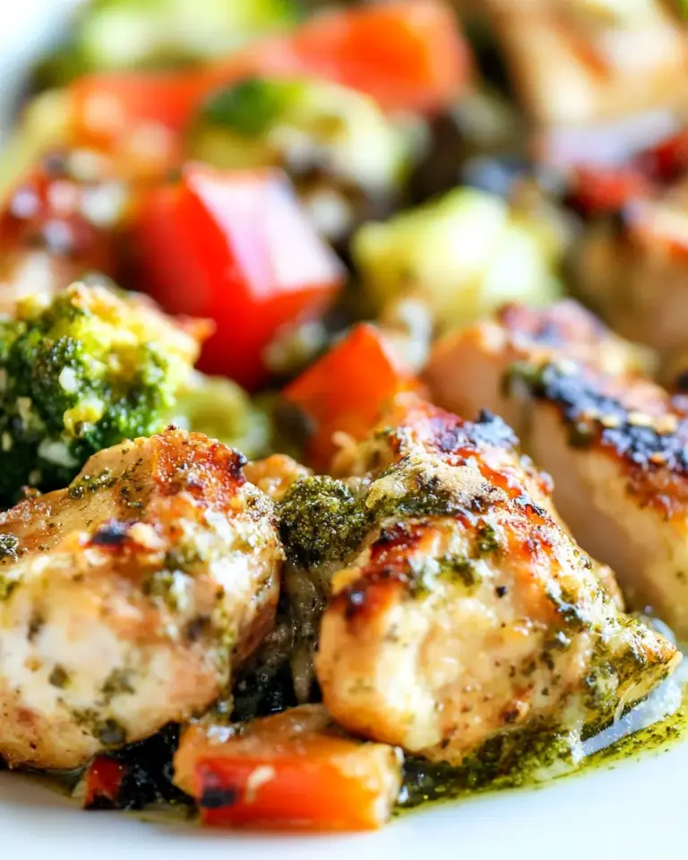 Easy Pesto Parmesan Chicken with Veggies photo