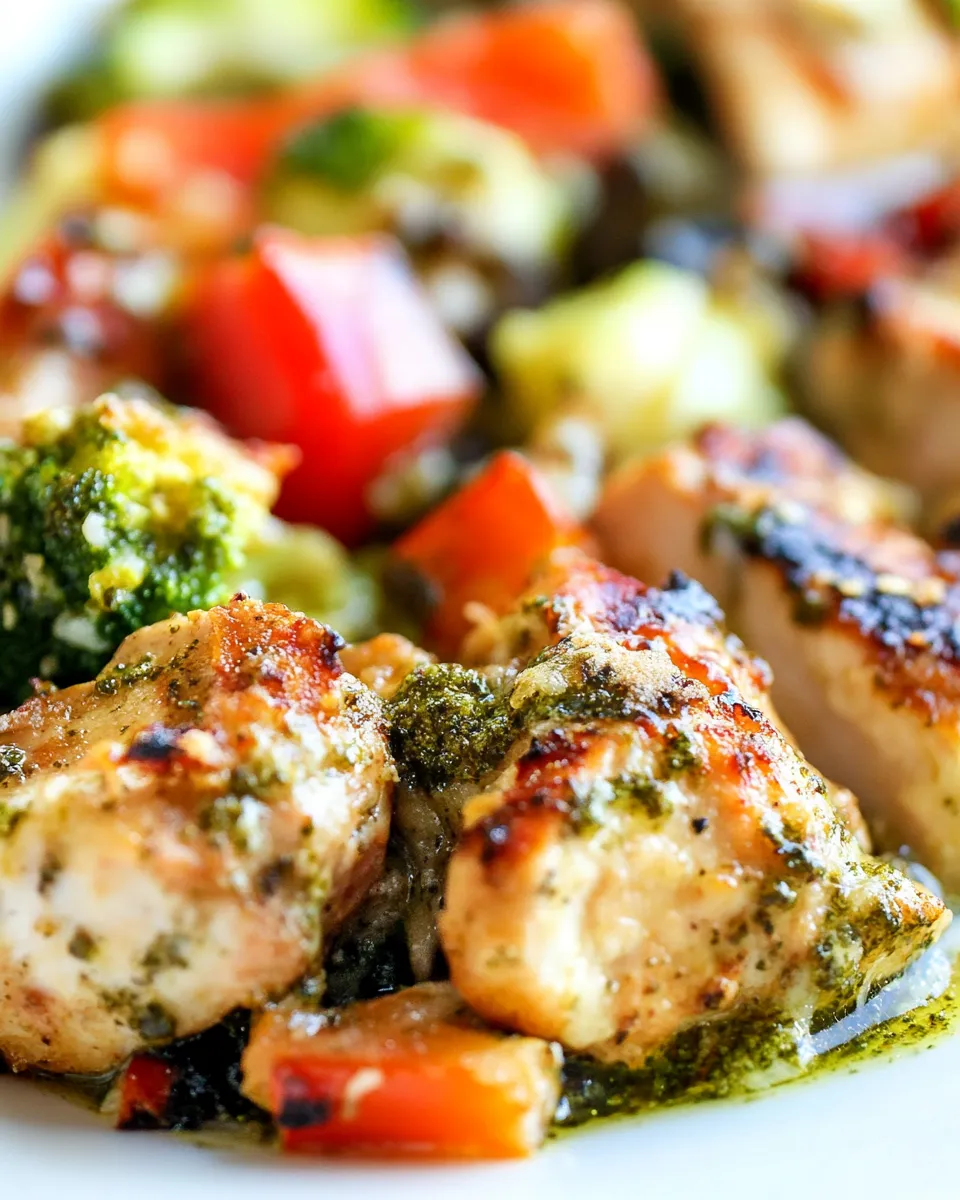 Easy Pesto Parmesan Chicken with Veggies photo