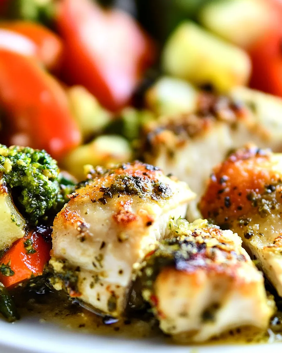 Delicious Pesto Parmesan Chicken with Veggies image