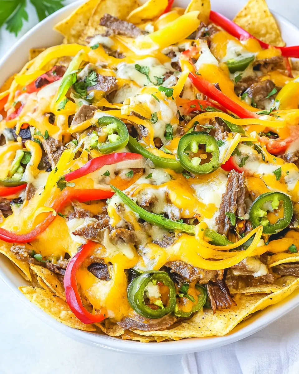 Easy Philly Cheesesteak Nachos recipe photo