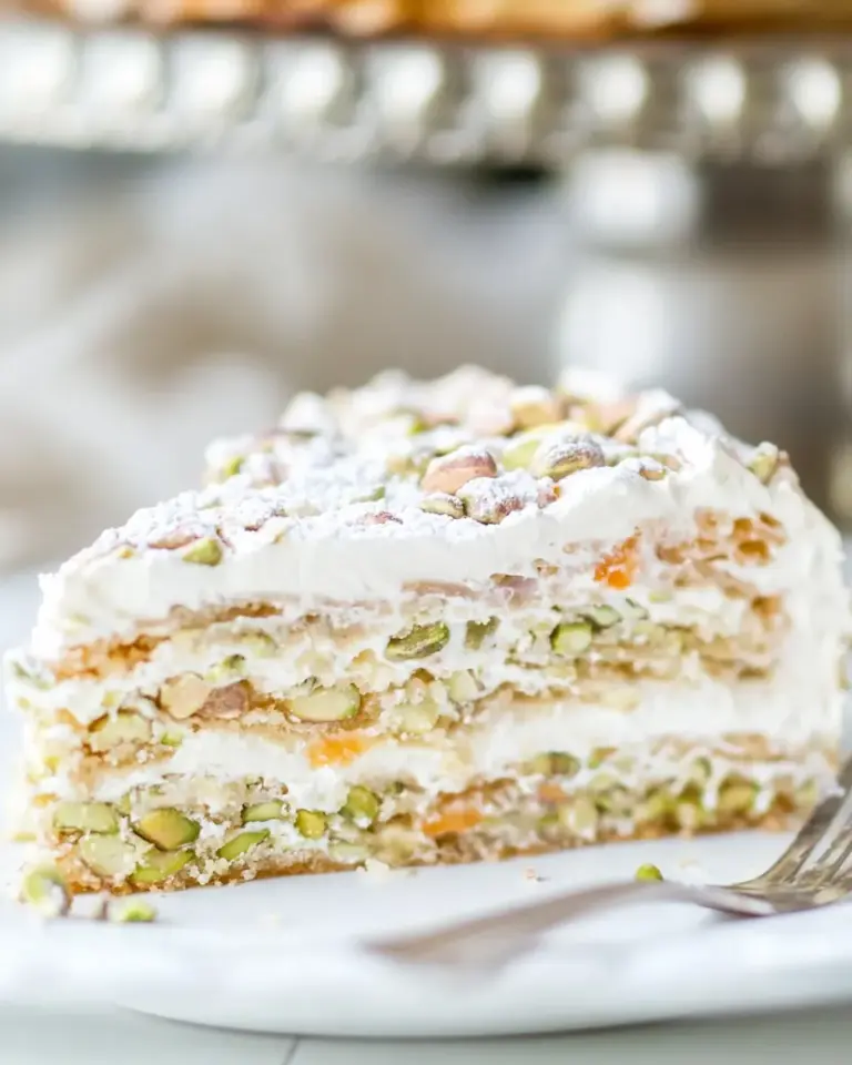 Homemade Pistachio Crpe Cake photo