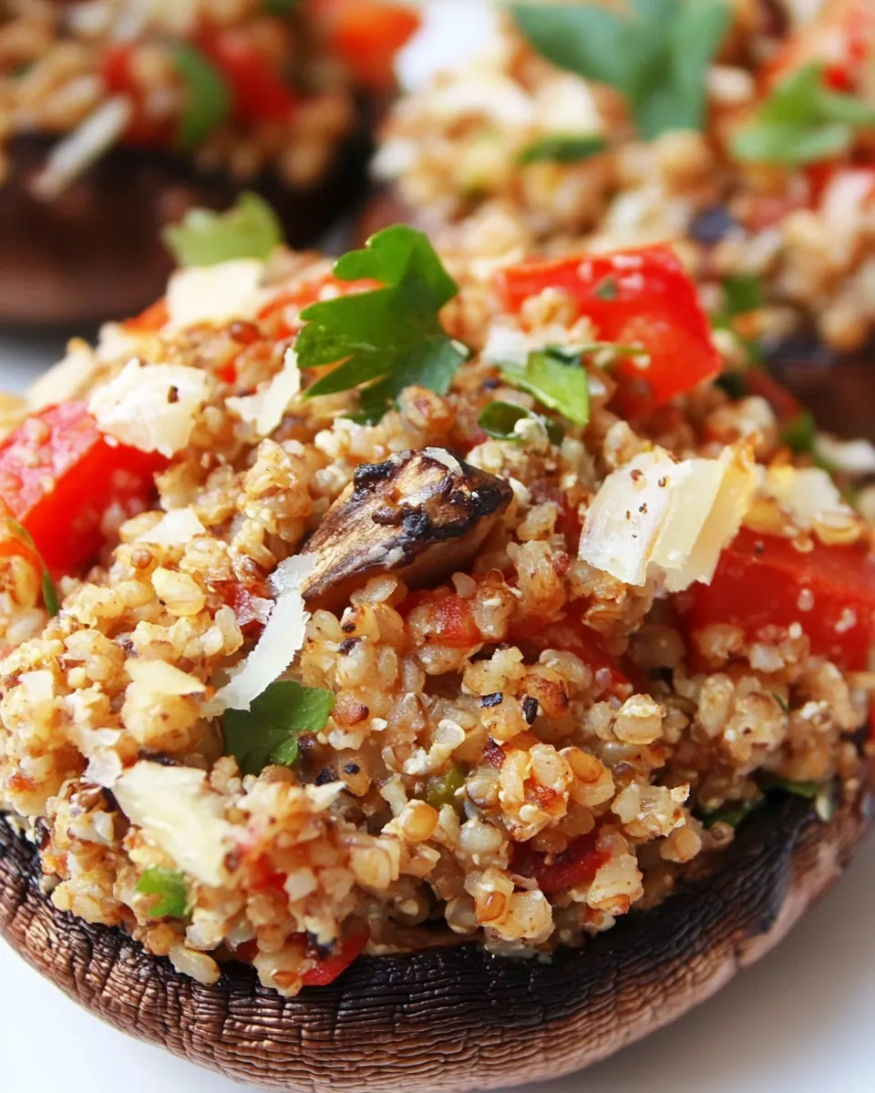 Delicious Quinoa Stuffed Portobello Mushrooms image