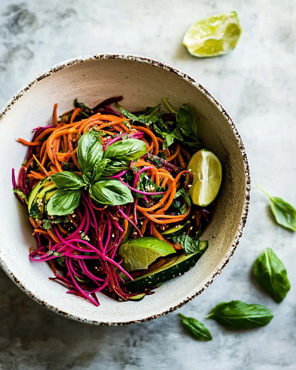 Fresh Rainbow Veggie Noodles. recipe photo