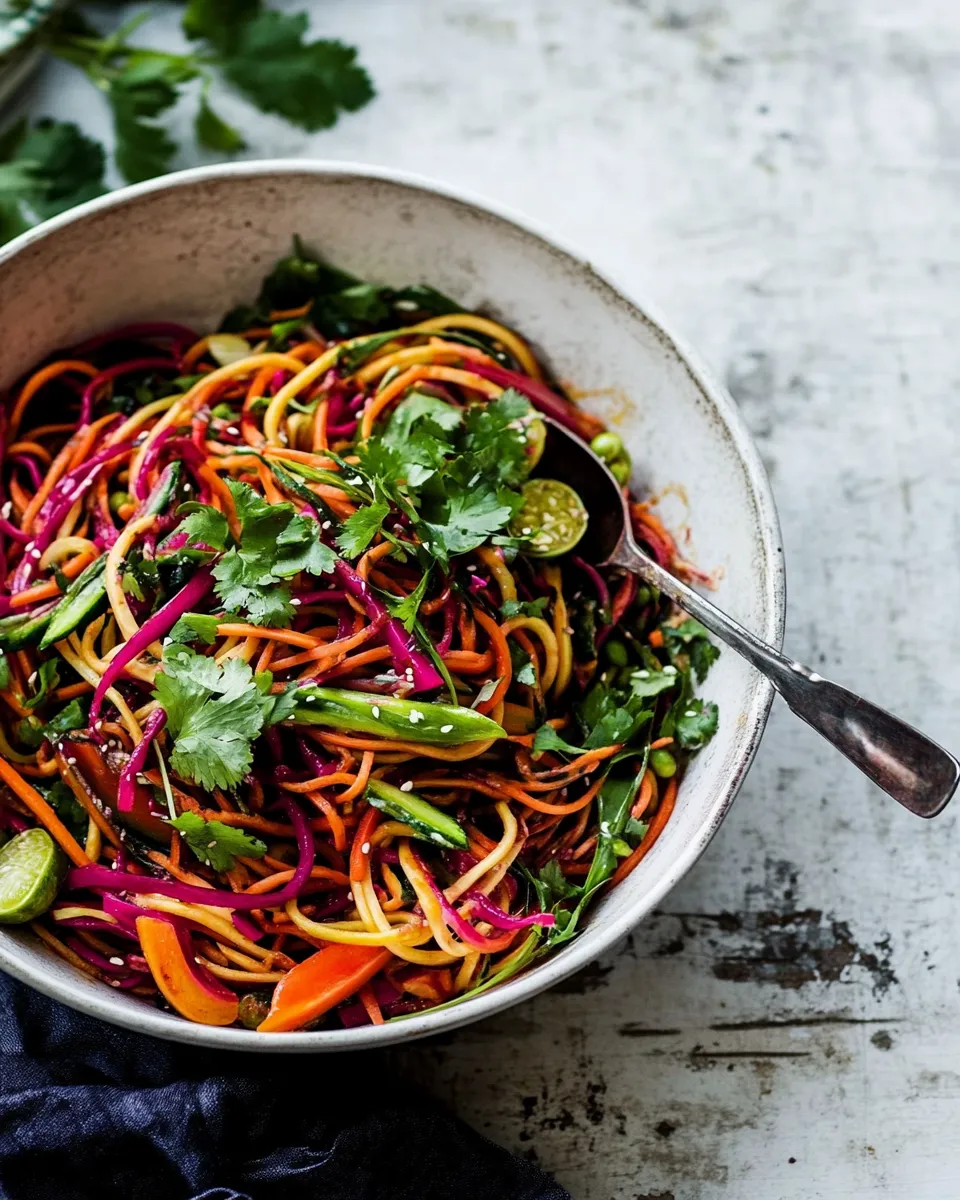 Simple Rainbow Veggie Noodles. dish image