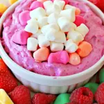 Homemade Raspberry Marshmallow Fruit Dip photo