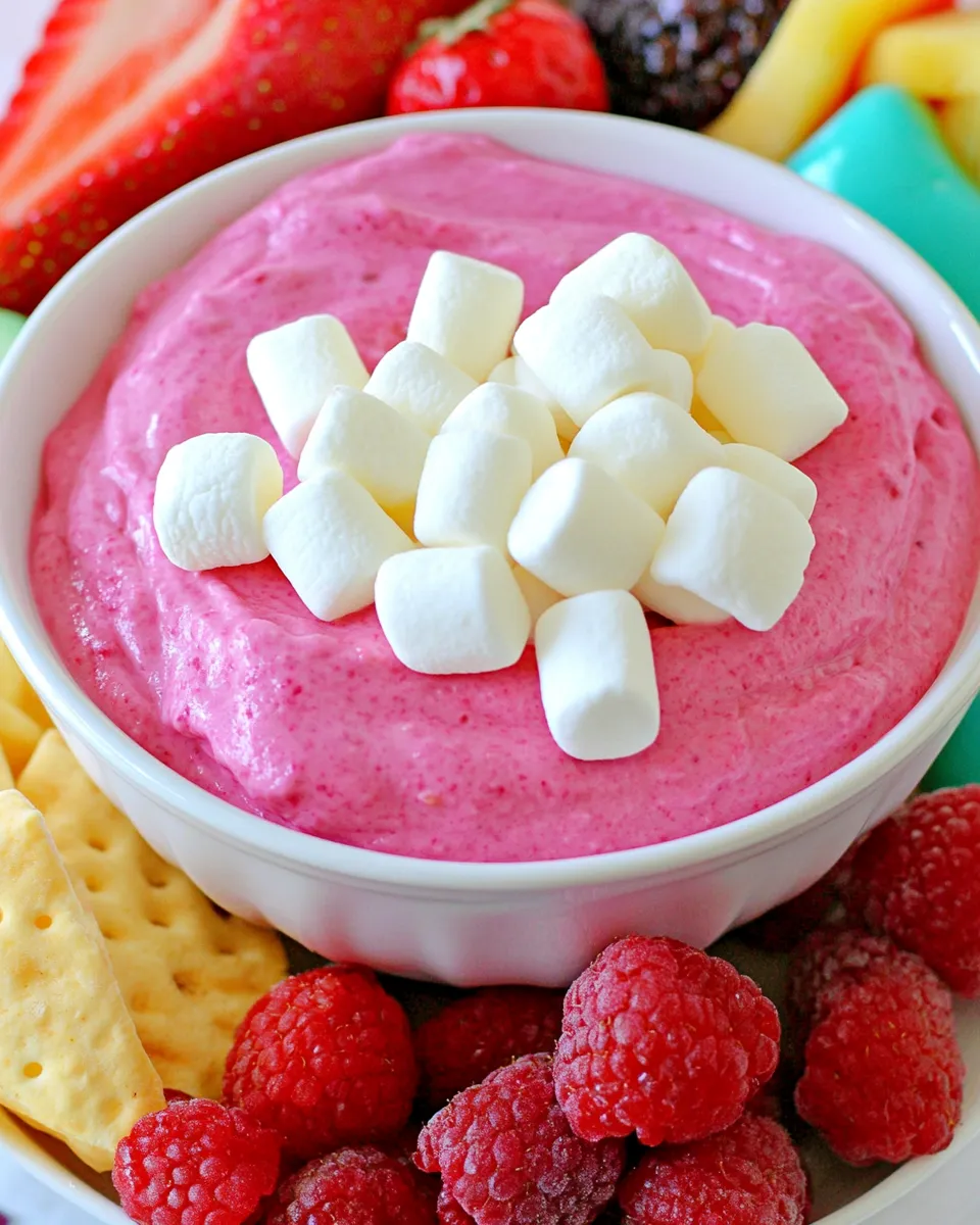 Easy Raspberry Marshmallow Fruit Dip recipe photo