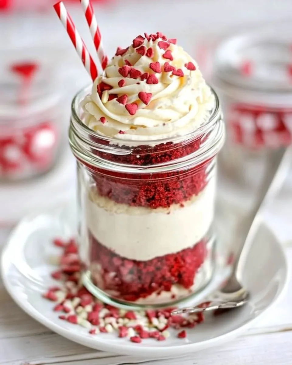 Classic Red Velvet Cupcakes In A Jar recipe photo