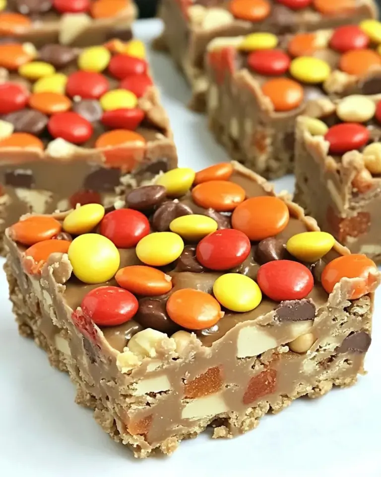 Homemade Reeses Pieces Peanut Butter Bars photo