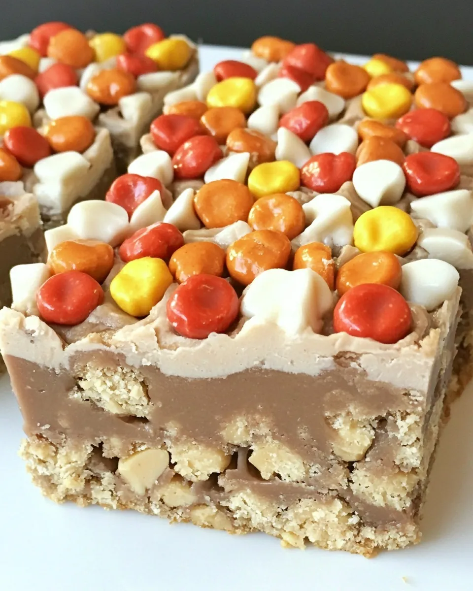 Easy Reeses Pieces Peanut Butter Bars recipe photo