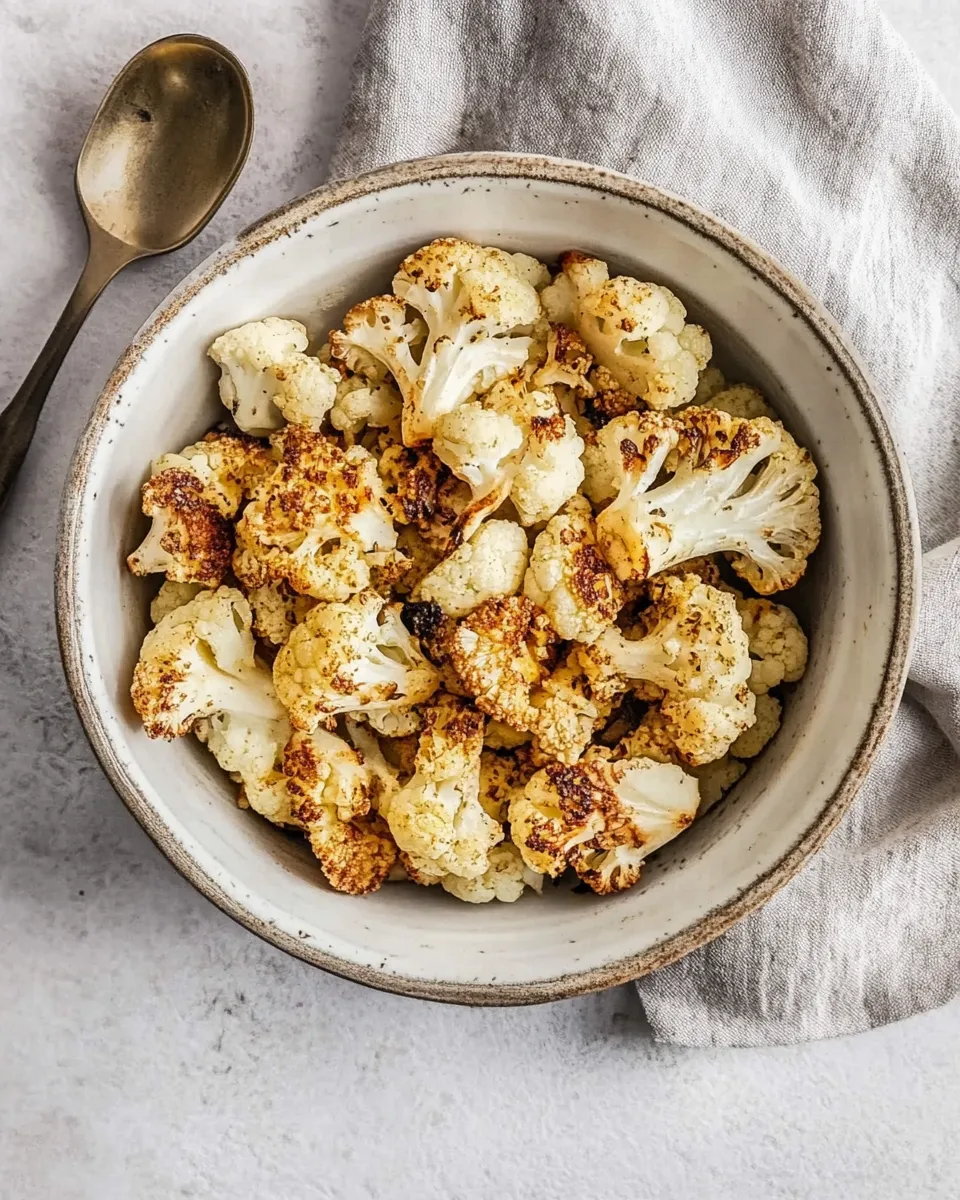 Healthy Roasted Air-Fryer Cauliflower food shot