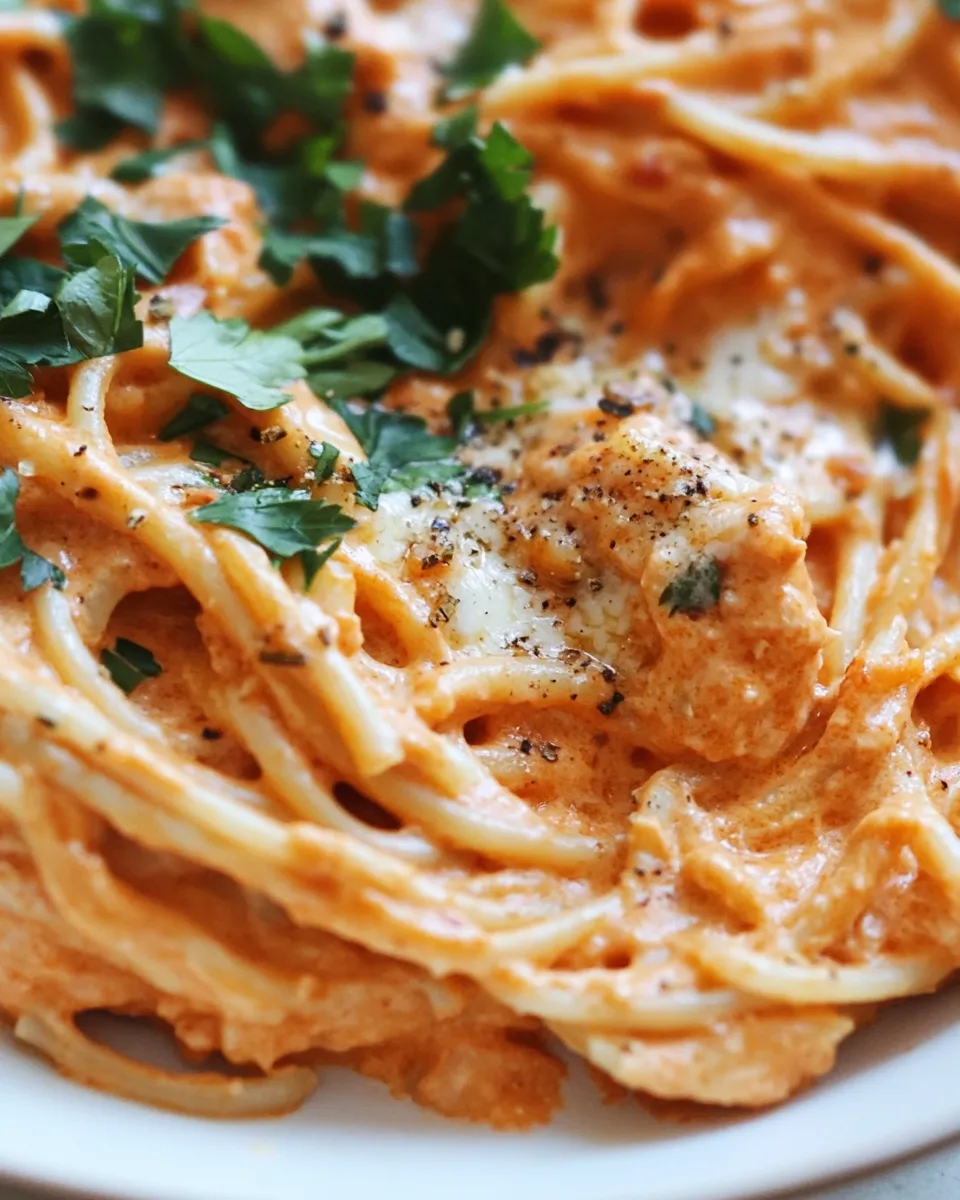 Easy Roasted Red Pepper & Goat Cheese Alfredo recipe photo