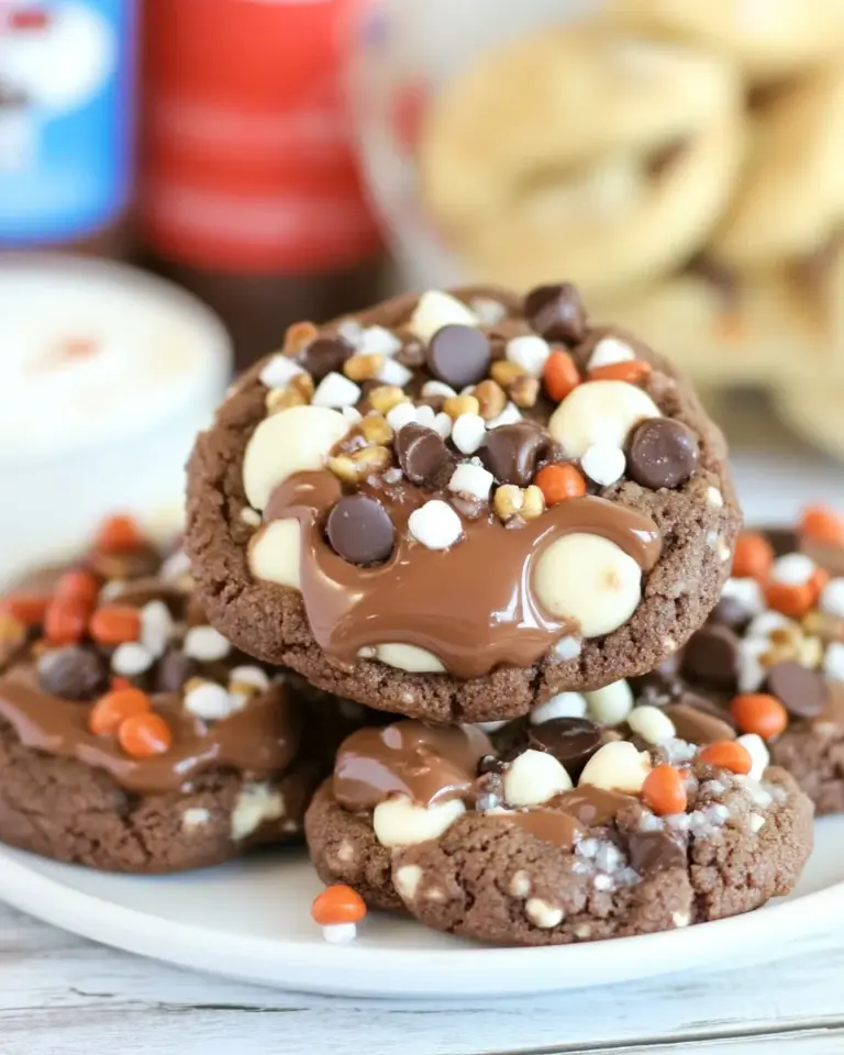 Homemade Rocky Road Nutella Pudding Cookies recipe photo
