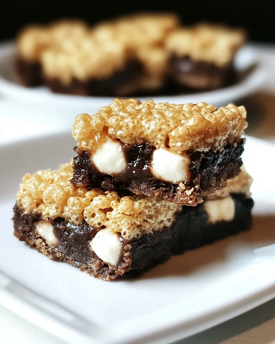 Delicious S'Mores Krispies Bars shot