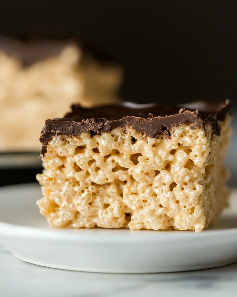 Homemade Salted Caramel Rice Krispies Treats with Dark Chocolate photo