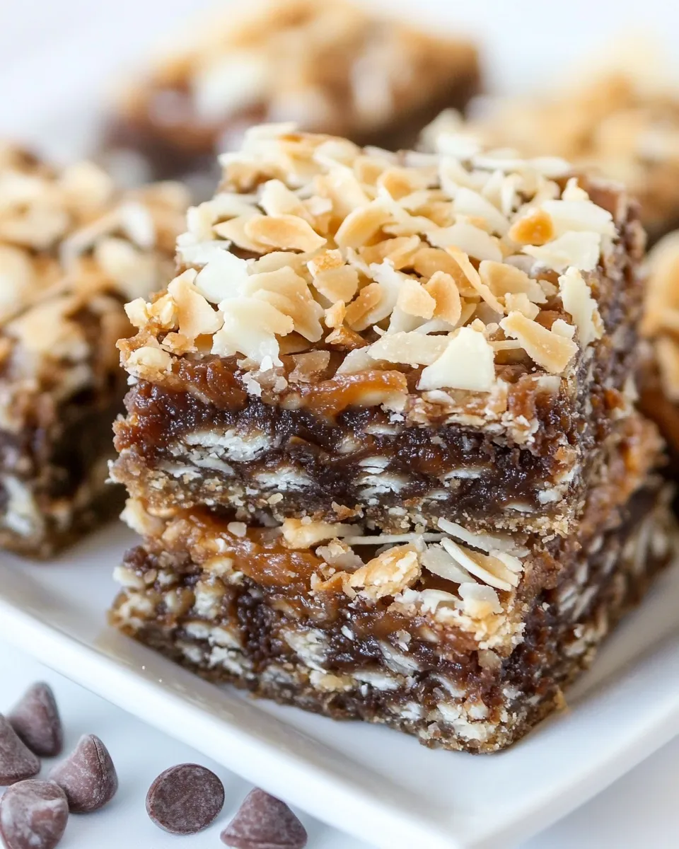 Easy Samoa Magic Bars food shot