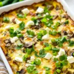 Homemade Sausage, Mushrooms, and Feta Baked with Eggs photo