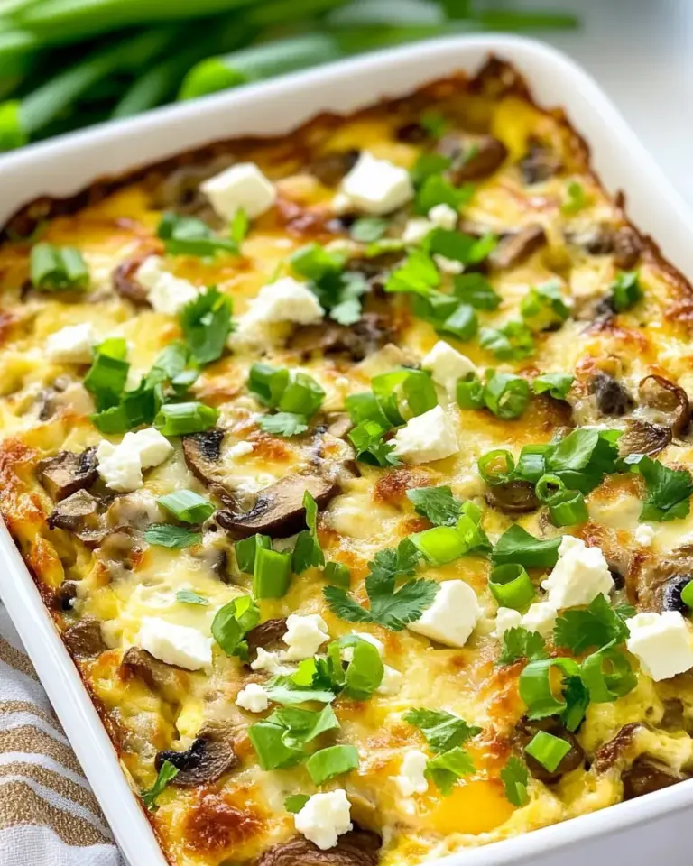 Homemade Sausage, Mushrooms, and Feta Baked with Eggs photo