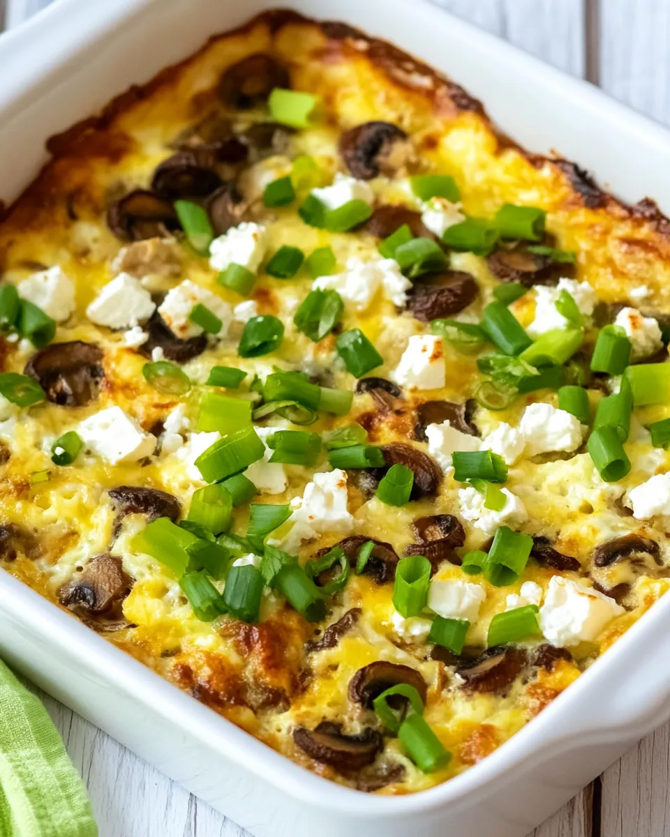 Classic Sausage, Mushrooms, and Feta Baked with Eggs image