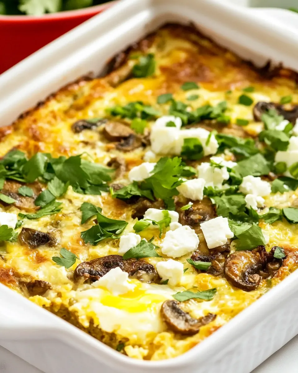 Easy Sausage, Mushrooms, and Feta Baked with Eggs recipe photo
