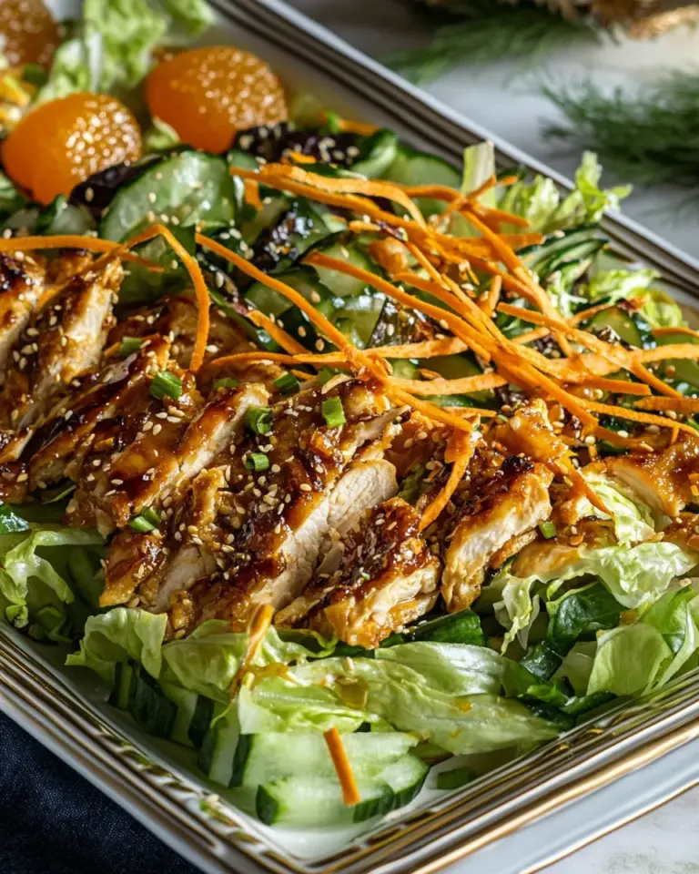Ultimate Sesame Ginger Orange Chicken Salad. food shot