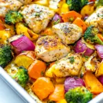 Homemade Sheet Pan Skinny Lemon Pepper Chicken and Vegetables photo