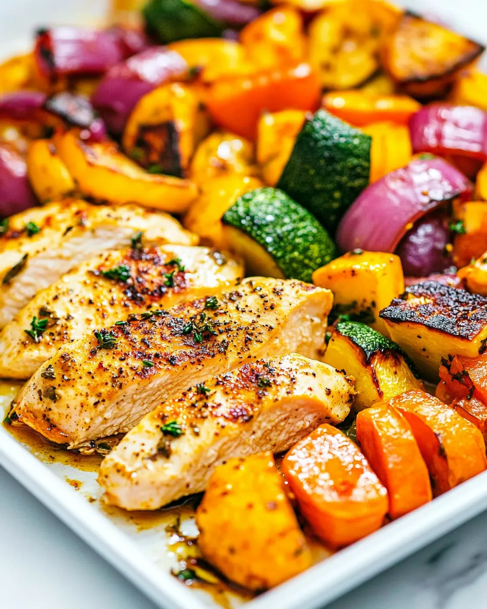 Easy Sheet Pan Skinny Lemon Pepper Chicken and Vegetables image