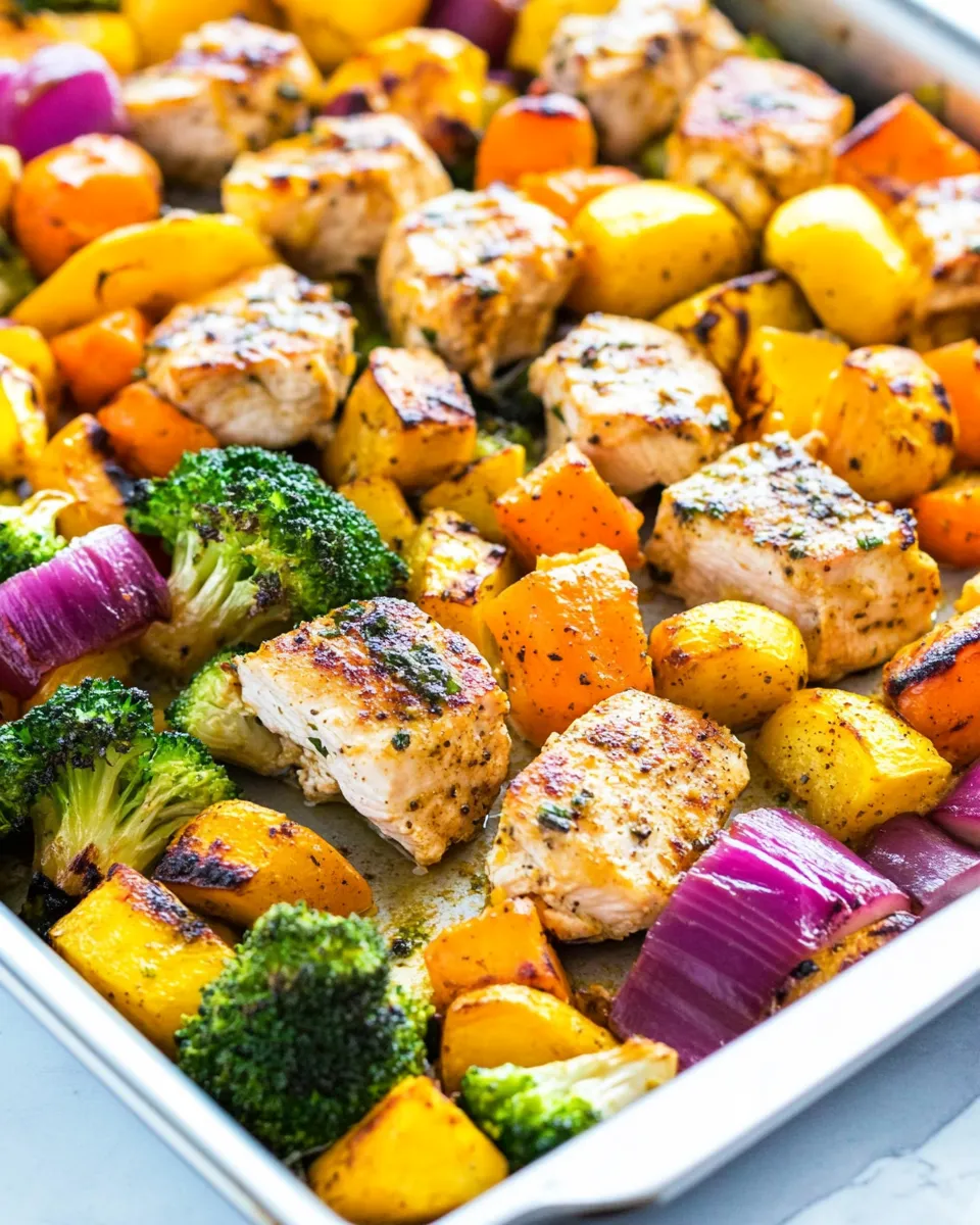 Delicious Sheet Pan Skinny Lemon Pepper Chicken and Vegetables recipe photo