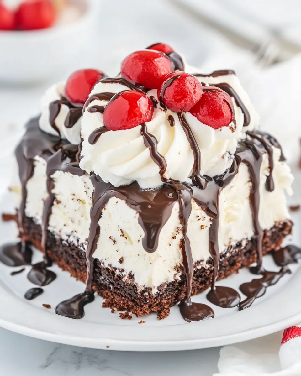 Easy Shoneys Hot Fudge Cake Easy Copycat Recipe (Ice Cream Cake Heaven) recipe photo