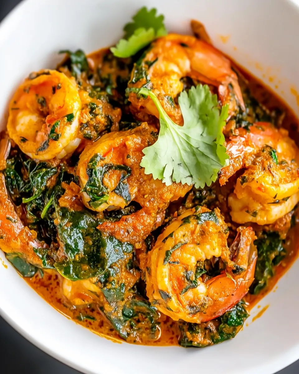 Savory Shrimp Saag shot