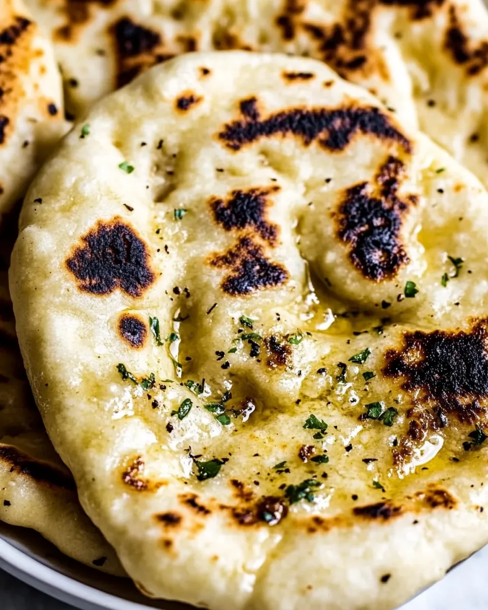 Easy Simple Garlic Naan Recipe (Traditional Indian Bread) shot