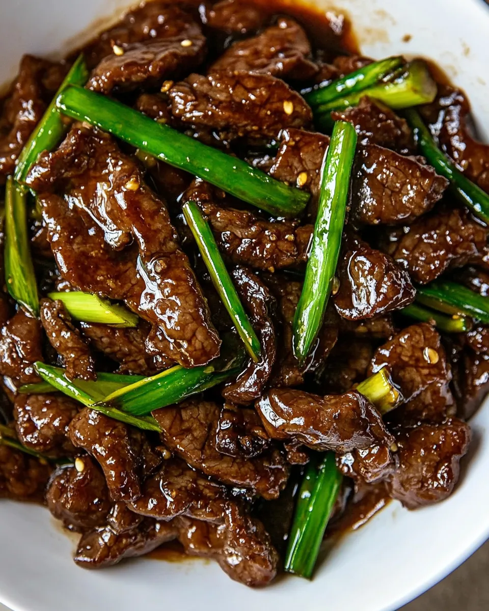 Classic Simple Mongolian Beef dish photo