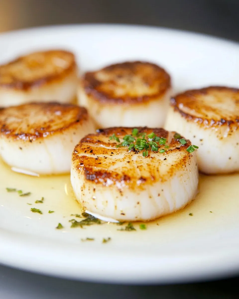 Delicious Simple Pan Seared Scallops image