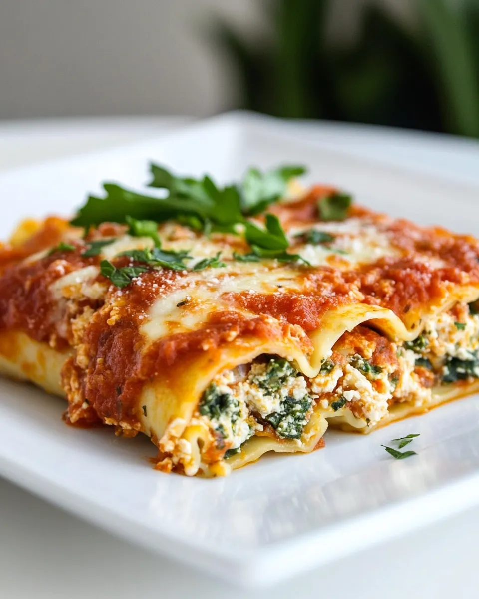 Delicious Skinny Lasagna Rolls shot