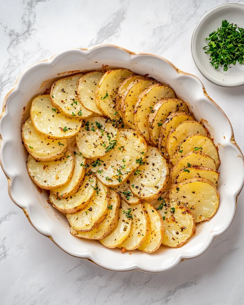 Classic Sliced Potatoes In Oven shot