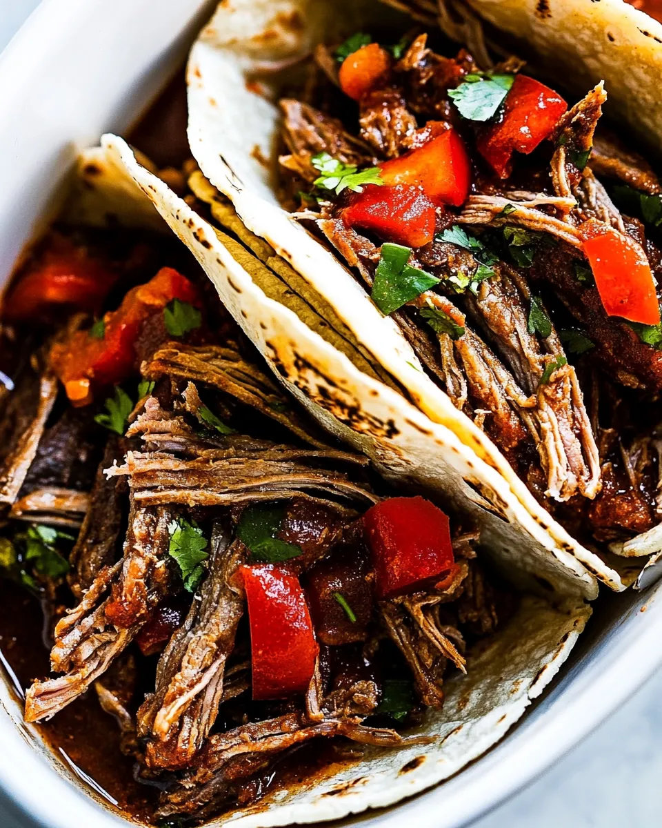Easy Slow Cooker Beef Carnitas Tacos recipe photo
