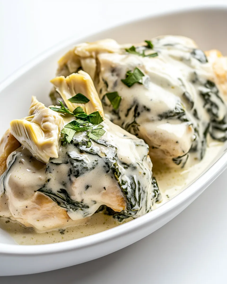 Delicious Slow Cooker Spinach Artichoke Chicken image