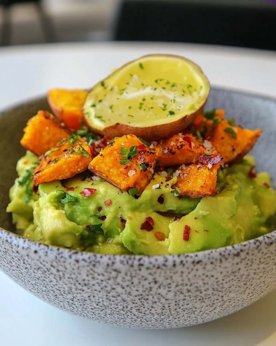 Easy Smashed Avocados with Sweet Potato Chips photo