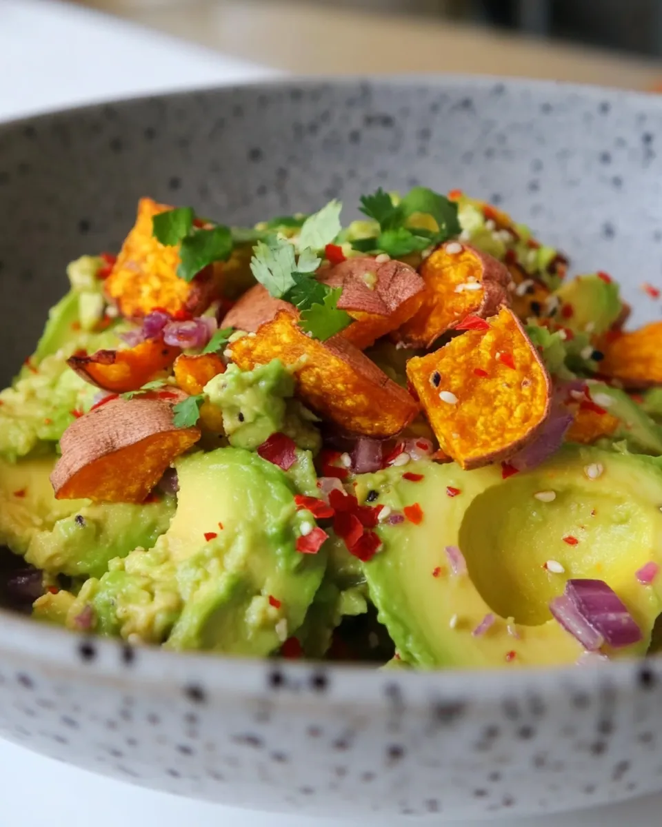 Delicious Smashed Avocados with Sweet Potato Chips image