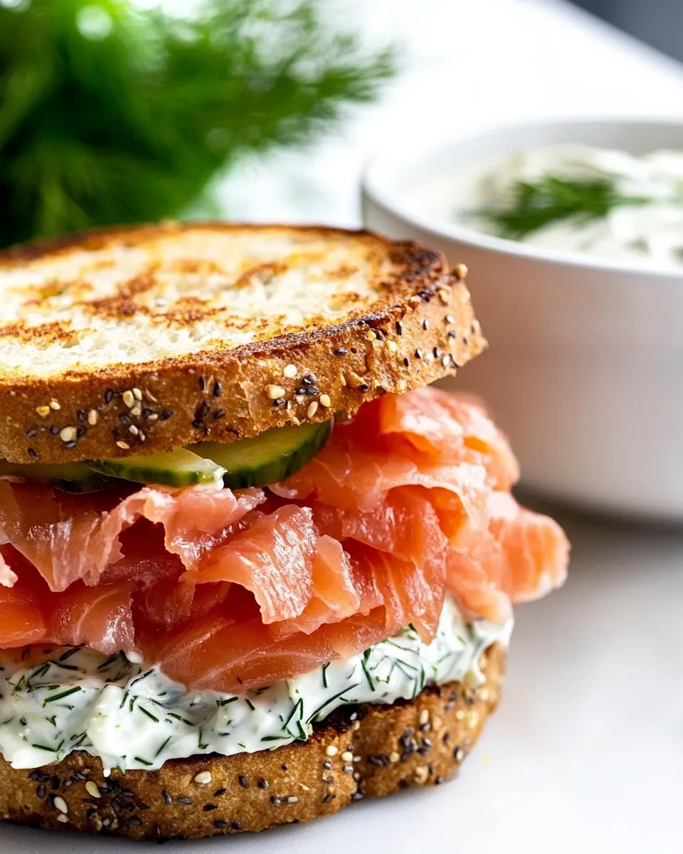 Easy Smoked Salmon Panini Sandwich with Lemon Dill Mayonnaise recipe photo