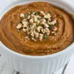 Homemade Smoky Roasted Eggplant Red Pepper Dip with Walnuts photo