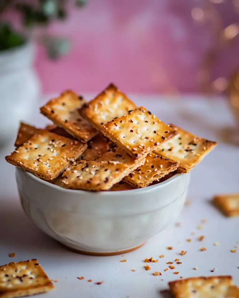 Homemade Smoky Savory Fire Crackers. recipe photo