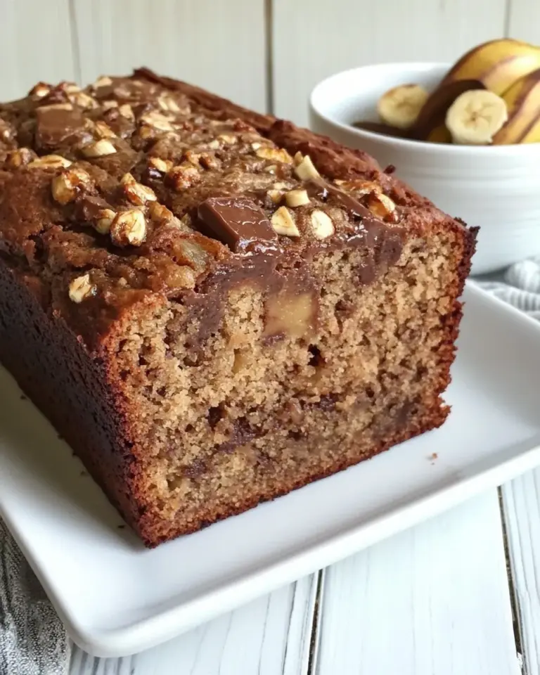 Homemade Snickers Bar Banana Bread photo
