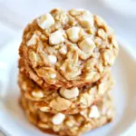 Homemade Soft and Chewy Peanut Butter Oatmeal White Chocolate Cookies photo