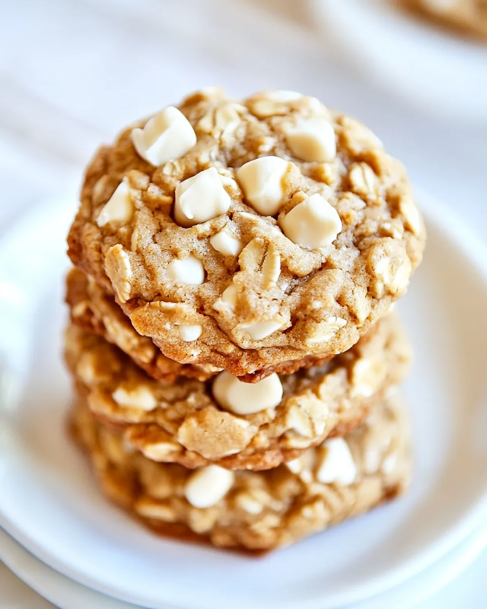 Homemade Soft and Chewy Peanut Butter Oatmeal White Chocolate Cookies photo