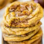 Homemade Soft and Chewy Toffee and Milk Chocolate Peanut Butter Cookies photo